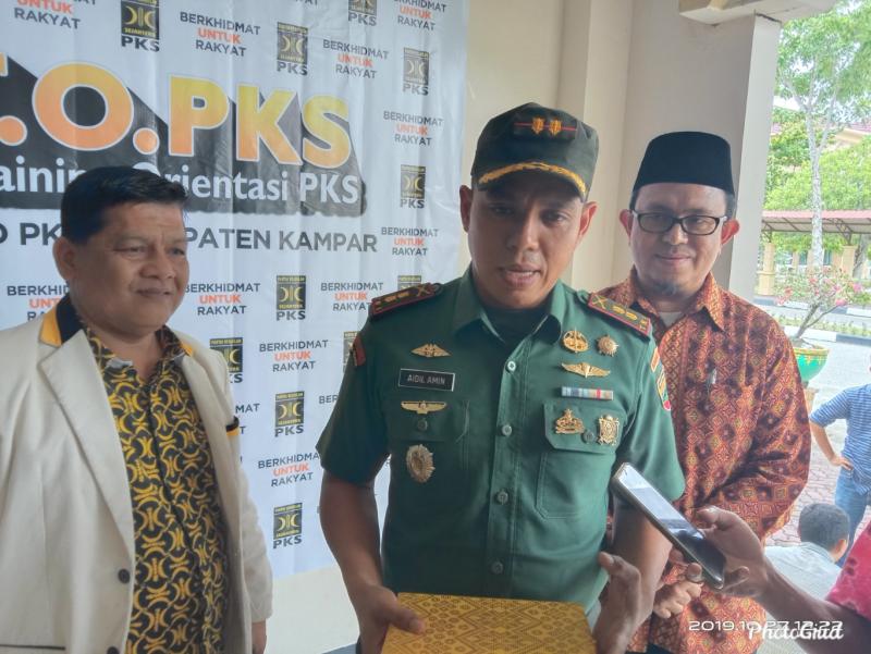 Jadi Pemateri di T.O.PKS Kampar, Dandim 0313/KPR Beri Apresiasi