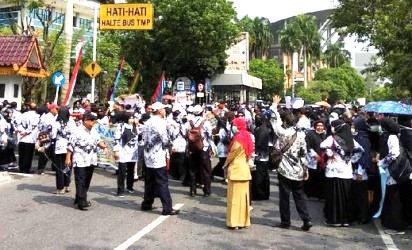 Akibat Demo Tuntut TPP, Sejumlah Guru SMP 13 Pekanbaru Dipindahkan