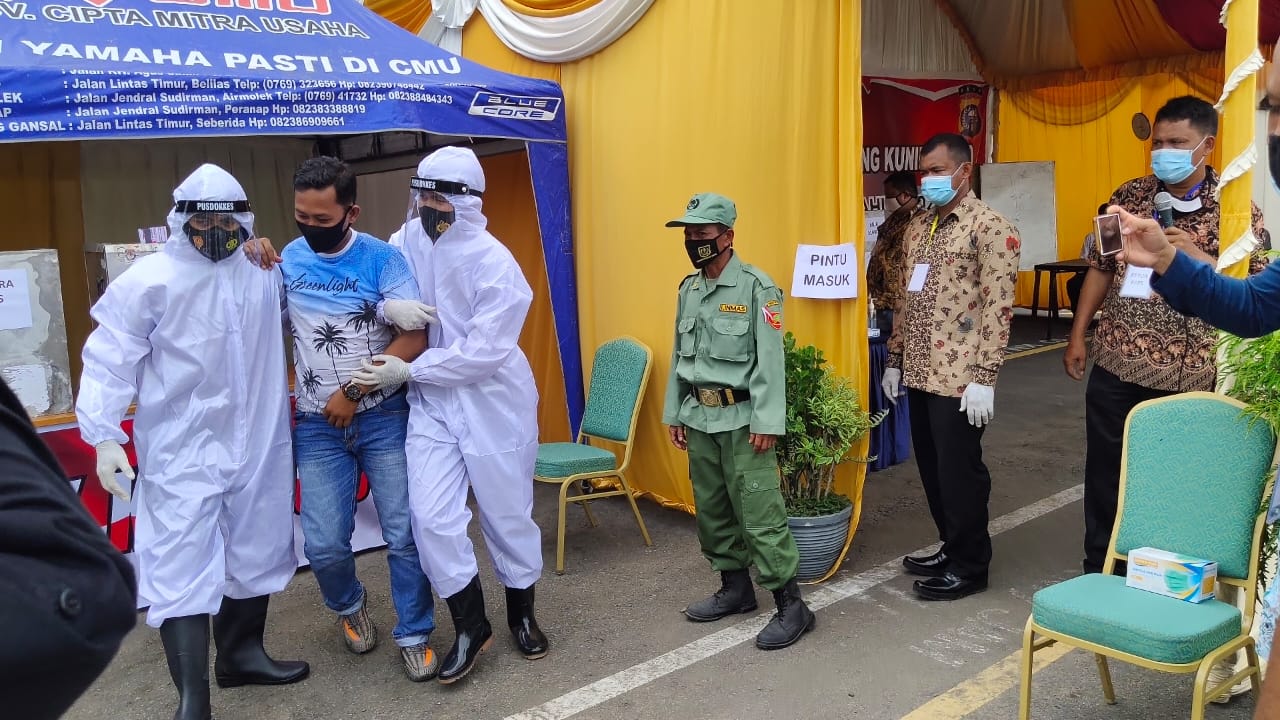 Polres Inhu Simulasi Pengamanan TPS, Begini Skenarionya