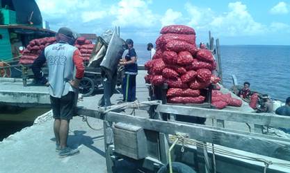 Kodim 0303 dan Bea Cukai Bengkalis, Tanggkap Kapal Bawa Bawang Ilegal