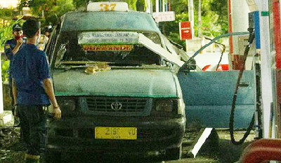 Bum, Angkot Mengisi BBG Meledak di SPBG di Jalan Margonda Raya, Depok