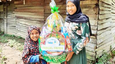 Dapat Parcel Rumah Yatim Dhuafa di Pekanbaru, "Alhamdulillah Ikut Berlebaran"