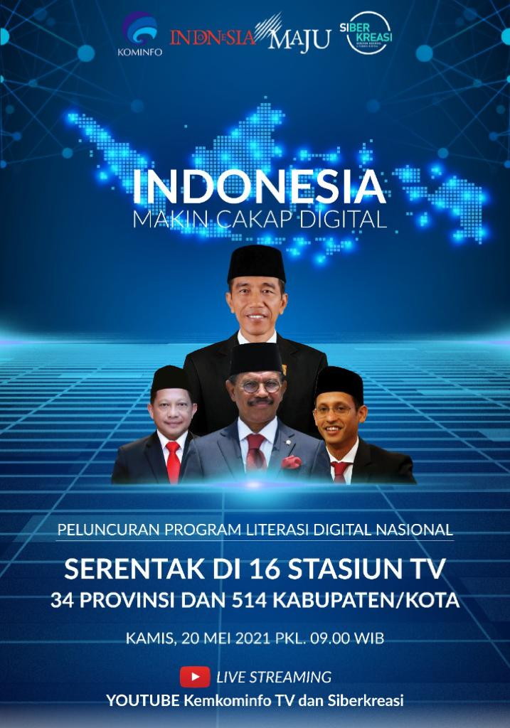 Tema Indonesia Makin Cakap Digital 2021 - Kemenkominfo Akan Luncurkan Program Literasi Digital