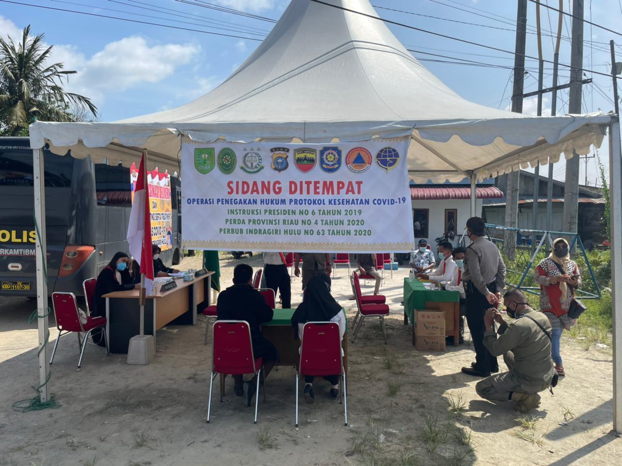 Puluhan Warga Inhu Pelanggar Prokes Terjaring Operasi Yustisi