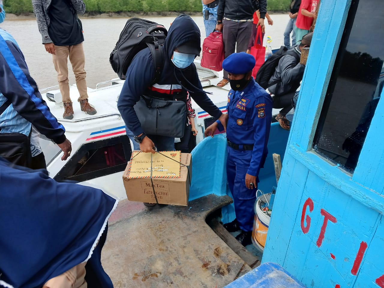 Kasat Polair Polres Rohil Pimpin Patroli PKM Dipelabuhan Penumpang! Ini Tujuannya