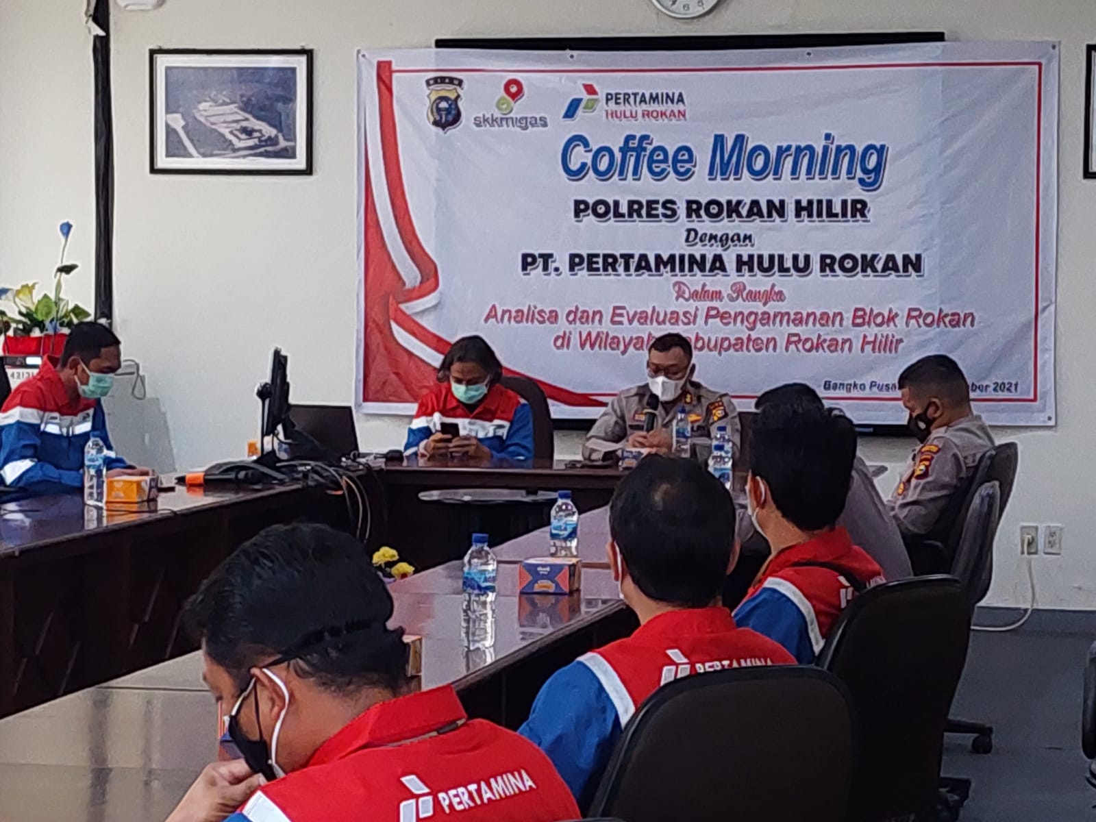 Kapolres Rohil Gelar Coffe Morning Dan Meeting Ke PT. Pertamina Hulu Rokan! Ini Tujuannya