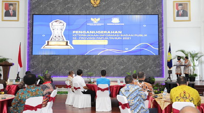 Penghargaan Keterbukaan Informasi Badan Publik Se-Provinsi Papua 2021 Diberikan Pada Kodam XVII/Cenderawasih
