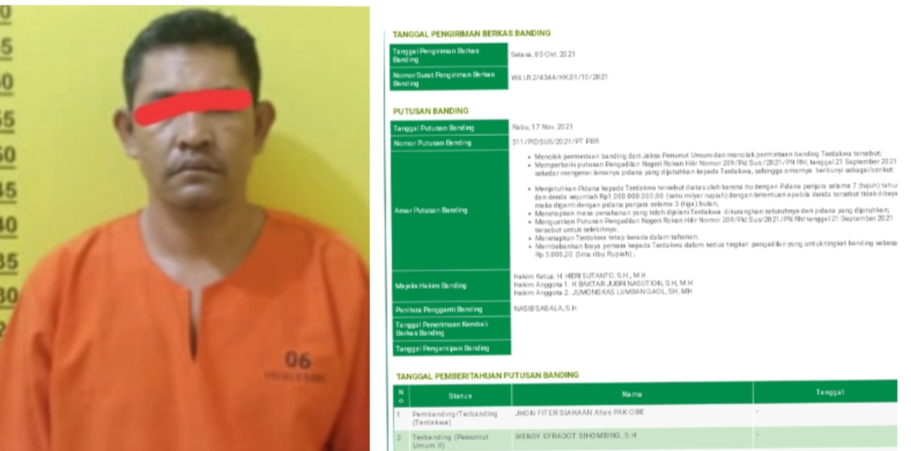 Upaya Banding Ditolak, Hukuman Terdakwa Jhon Fiter Siahaan Naik Jadi 7 Tahun Penjara