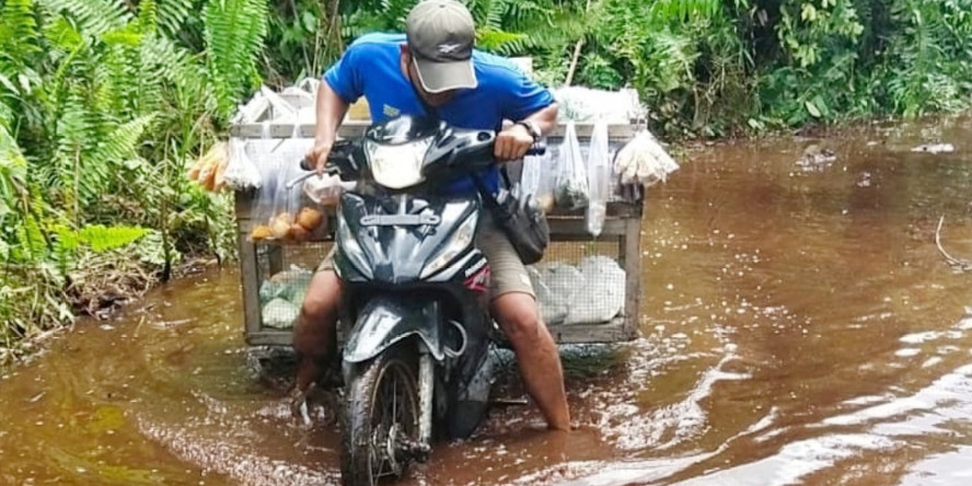 Akses Jalan ke Dusun Pekan Tua Butuh Perhatian Khusus, Musim Hujan Banjir