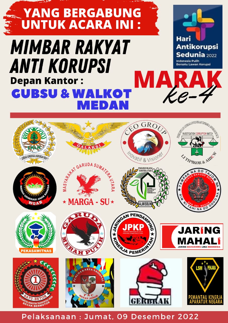 Jelang HAKORDIA 2022, MARAK SUMUT Minta KPK Monitoring Proyek 2,7 T Pemprovsu Tahap I