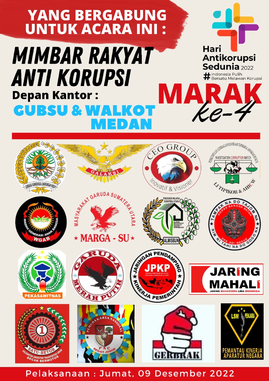 Hari Anti Korupsi Sedunia 2022, MARAK SUMUT Dua Hari Lagi Didepan Kantor Gubsu