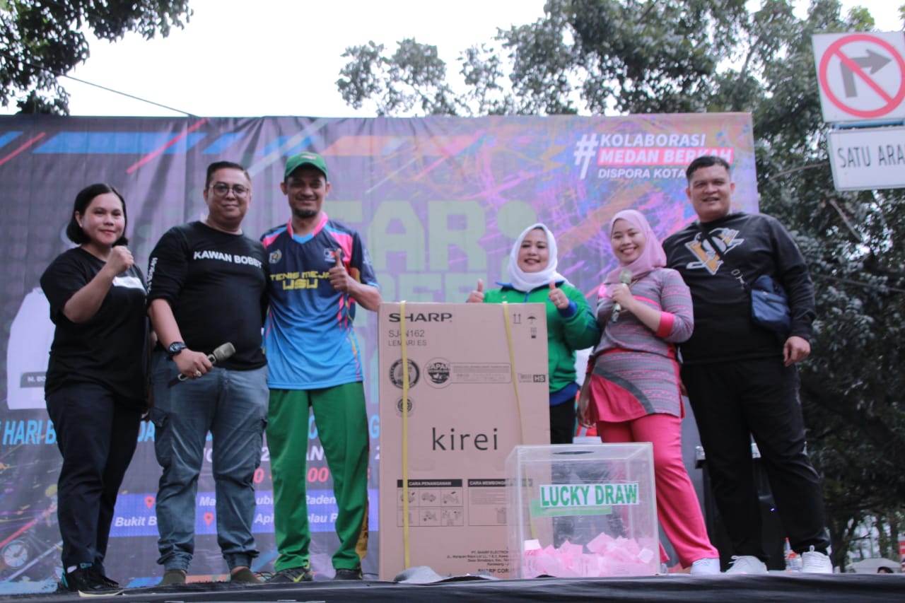 Semarak Car Free Day (CFD) Dispora Medan, Di Pandu MC dengan Berbagai Kegiatan Dan Door Prize