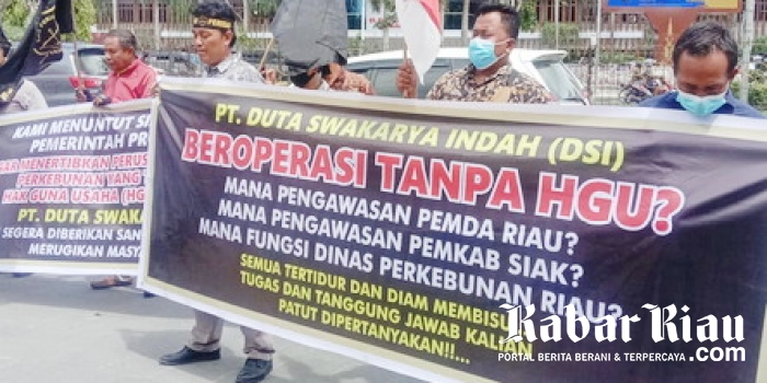 Massa Desak Disbun Riau Cabut Izin PT DSI Karena Terindikasi Tak Punya HGU
