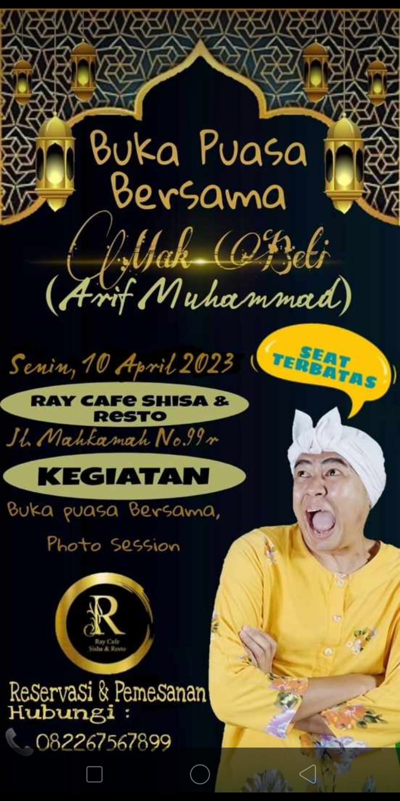 Yuk, Reservasi Di Ray Cafe Shisa & Resto, 10 April Mak Beti Bukber Di Sini