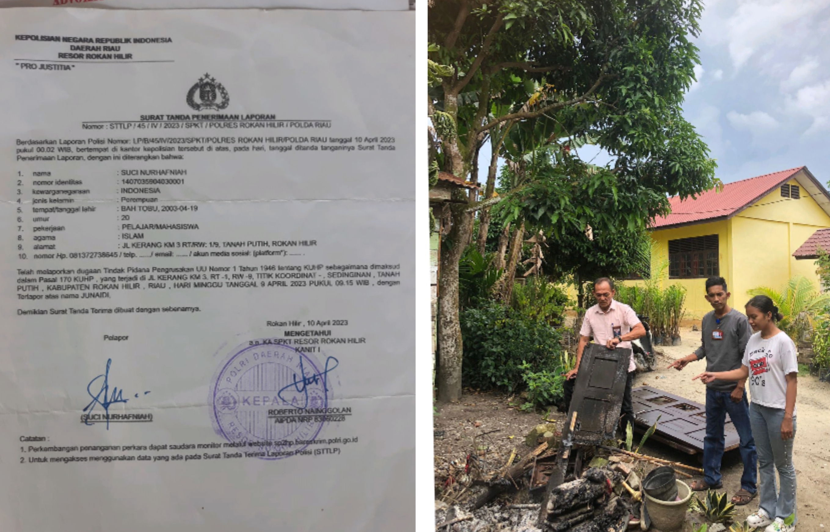 Diduga Melakukan Pengrusakan! Oknum Kepsek DiRohil Dipolisikan Anak Dari Istri Sirihnya