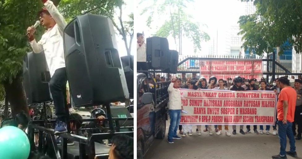 MARGASU Geruduk DPRDSU Terkait Korupsi, Setelah Lima Jam Berorasi, Tak Satupun Anggota DPRDSU Jumpai Peserta Aksi