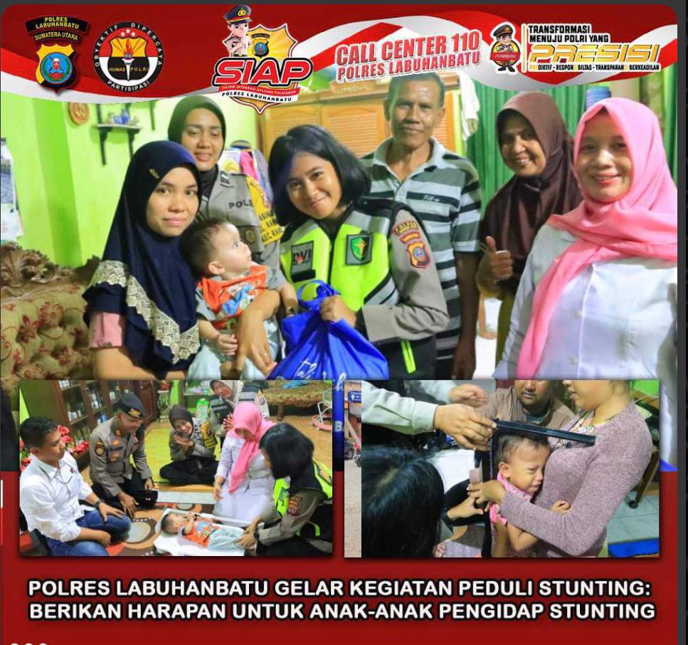 Kegiatan Polres Labuhanbatu Salurkan Kepedulian Dengan Menyambangi Anak Pengidap Stunting
