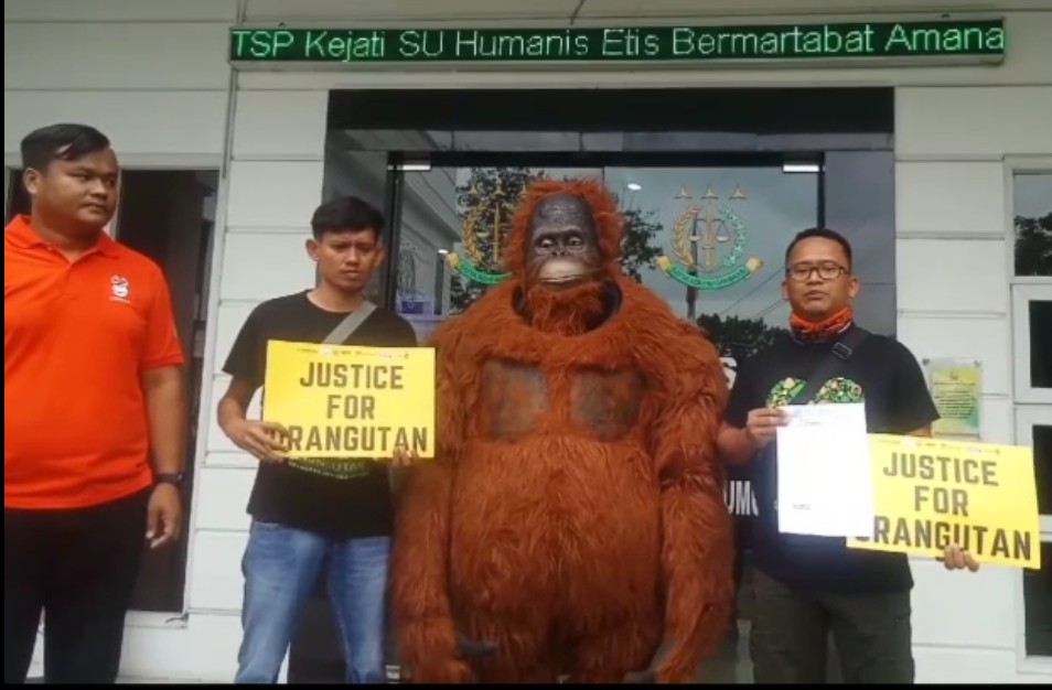 FOKUS Geruduk Kejatisu,  Minta JPU Banding Atas Vonis Hukum Ringan Mantan Bupati Langkat Pemelihara Satwa Dilindungi