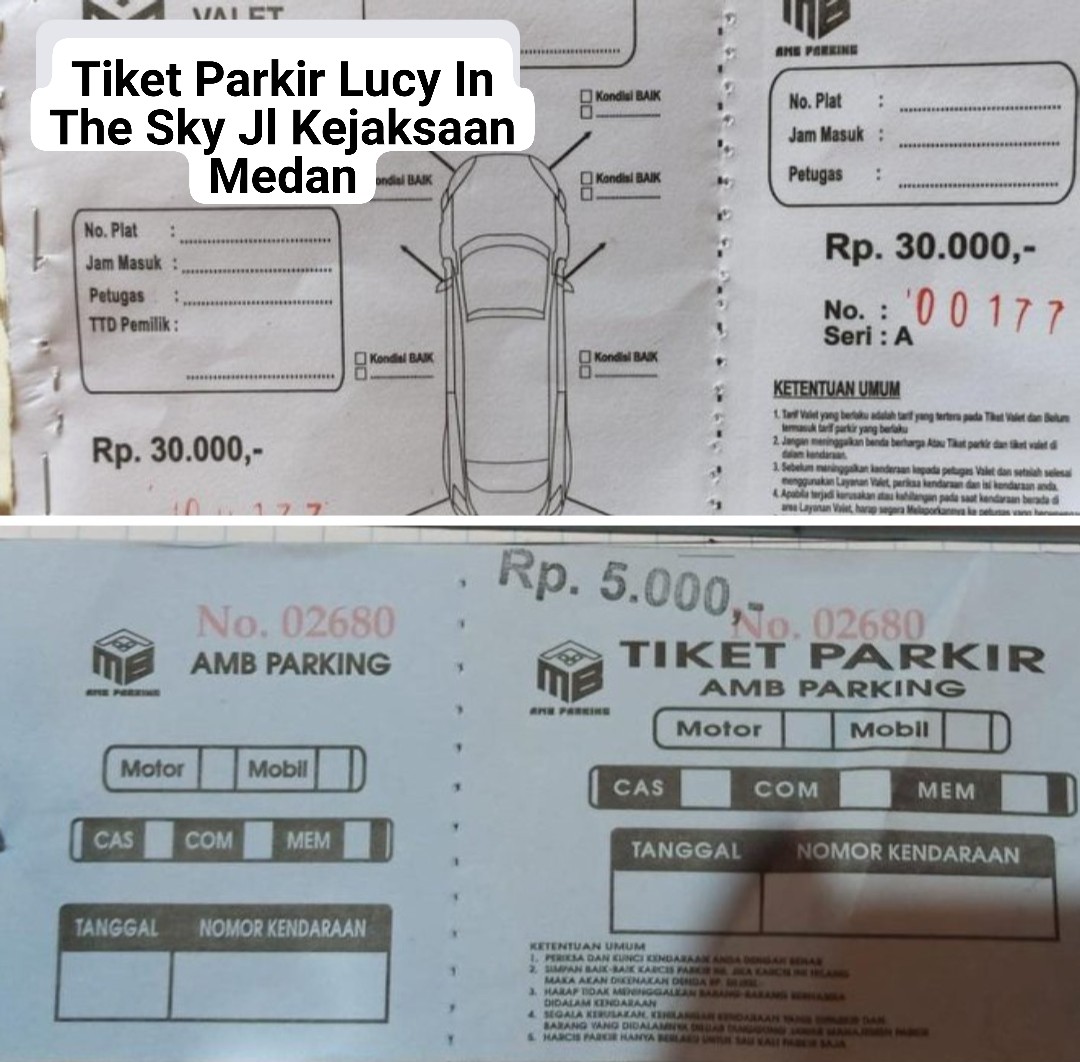 Selamatkan PAD Kota Medan, Usut Tiket Valet Parkir Lucy In The Sky Di Duga Tak Bayar Pajak Parkir Ke Bapenda