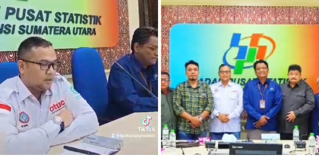Rencana Pengupahan 2024, di Sumut, DPD KSPSI AGN Sumut Berdiskusi Dengan BPS Provinsi Sumut.