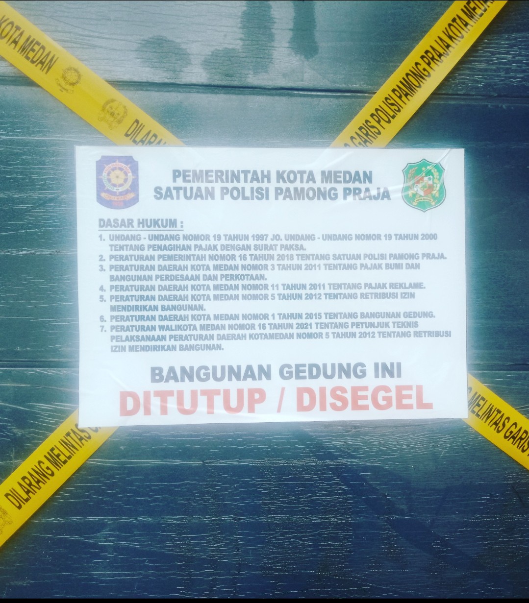 Warga Apresiasi Kasatpol PP Kota Medan Gercep Segel Gudang PT MMI Jl.Mandor Kecamatan Medan Timur