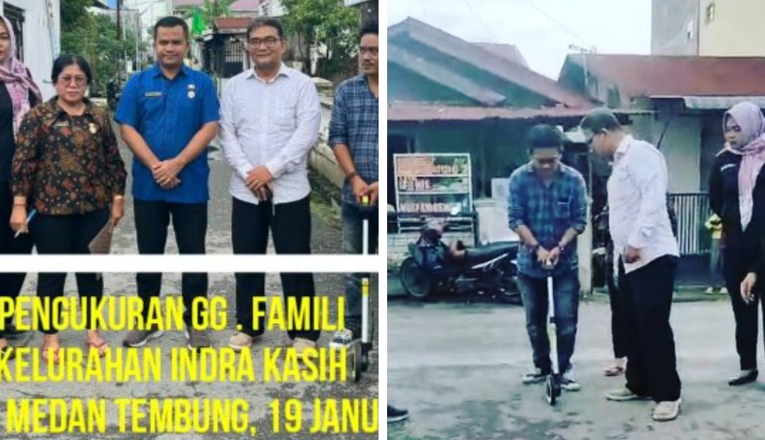 Apresiasi Koloborasi Selamatkan Aset, Pemko Medan Hitung Tanah Jalan Gg Famili Kelurahan Indra Kasih, Medan Tembung