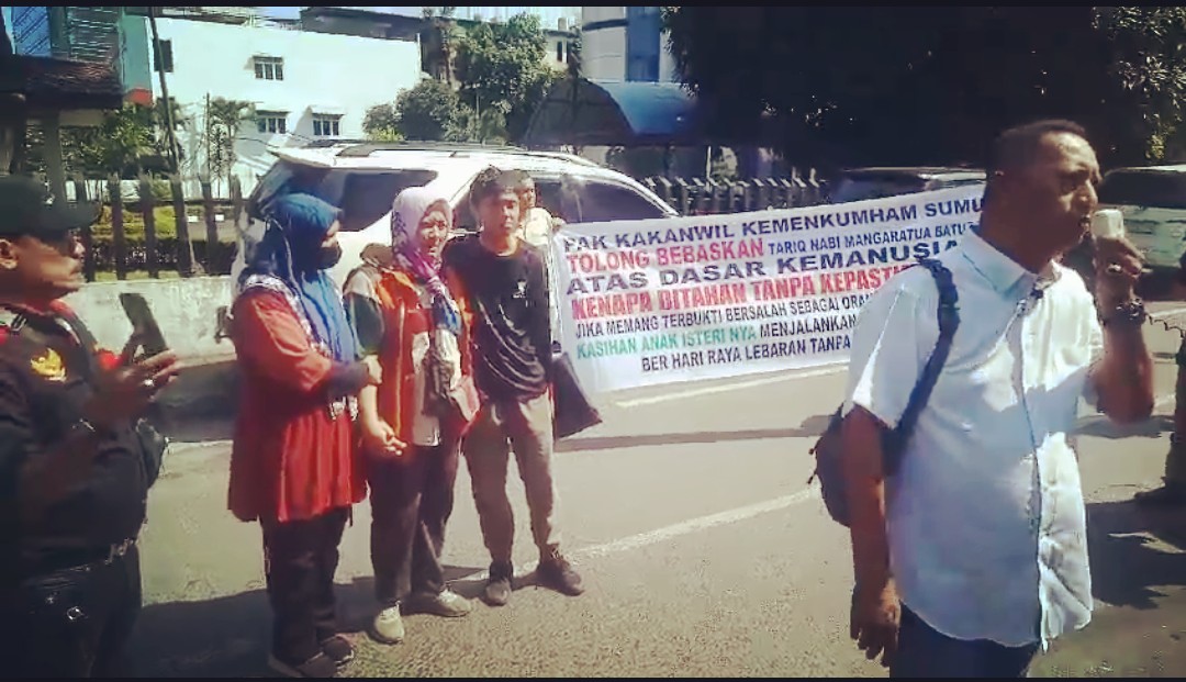 Demi Kemanusiaan, Forum Aktifis Medan Geruduk Kantor Kemenkumham Sumut Minta Bebaskan Tariq Nabi