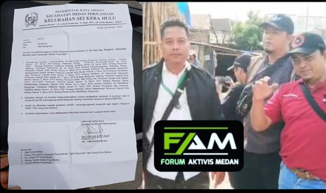 Pelaksana Proyek Gg. Penghulu Jl. Prof. HM. Yamin Sh, "Membandel" Surat Lurah Di Abaikan, Ada Apa Satpol PP Kota Medan Tak Berani "Penindakan"