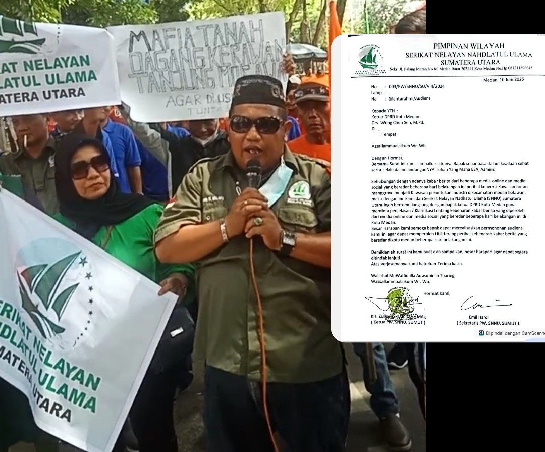 Ketua Serikat Nelayan NU Sumut Masukkan Surat Audiensi Ke Ketua DPRD Medan Terkait Pencabutan Perda Nomor 2 Tahun 2015 Tentang RDTR dan Peraturan Zonasi Kota Medan Tahun 2015–2035