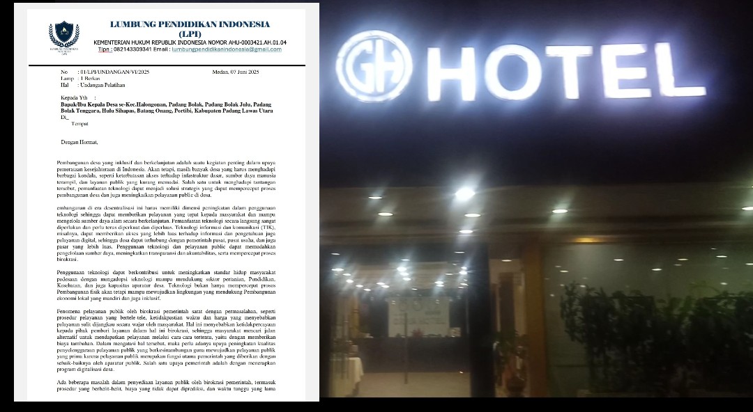 Disaat Rakyat Hidup Di Bawah Garis Kemiskinan Dan Efisiensi Anggaran, PMD Padang Lawas Utara Dan LPI  Gerogoti Dana Desa Miliaran Rupiah Modus BIMTEK Di Hotel
