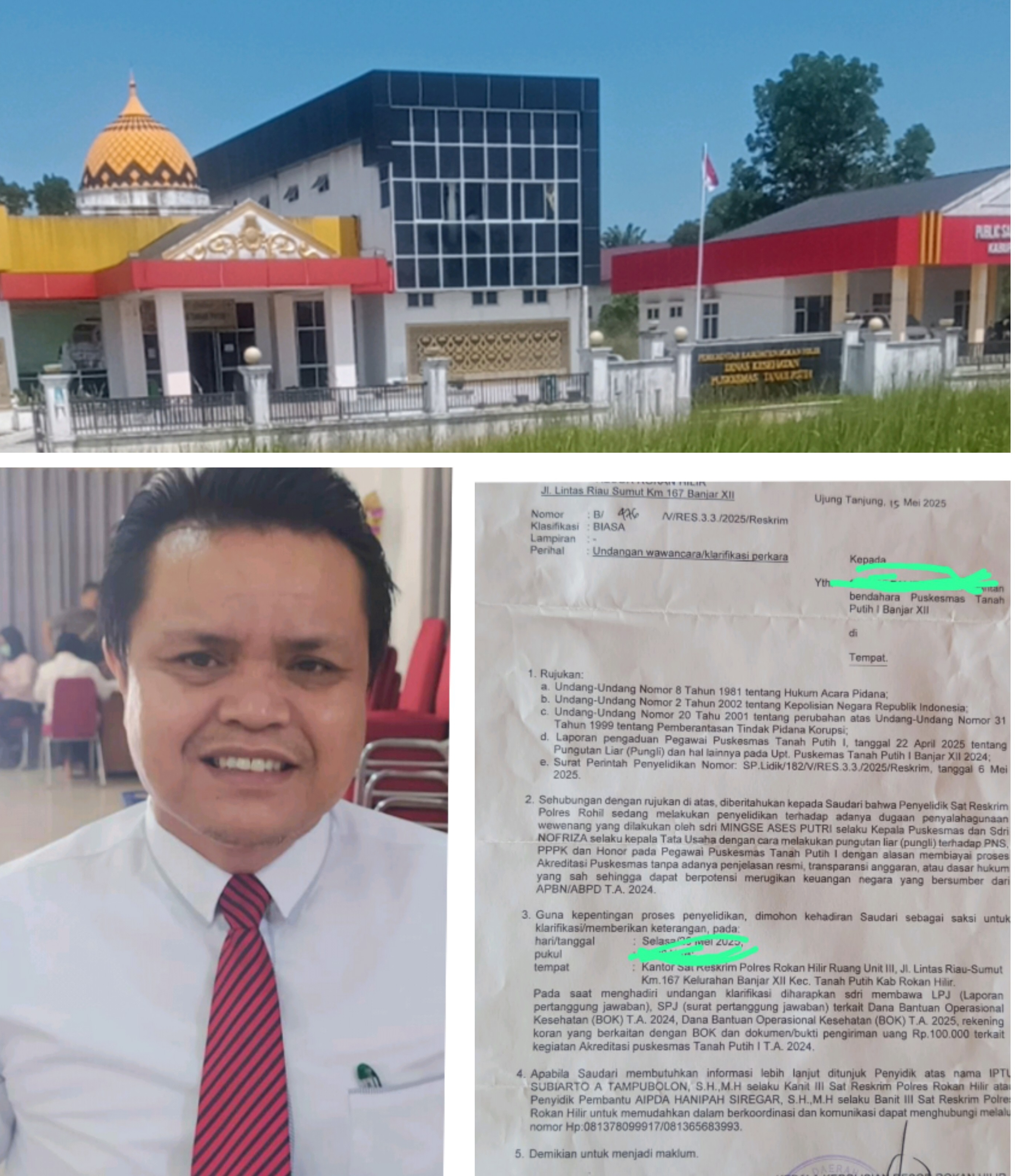 Penyelidikan Kasus Dugaan Pungli Puskesmas Tanah Putih I Adem -Adem Saja! Ganda Mora : Ada Apa Nih