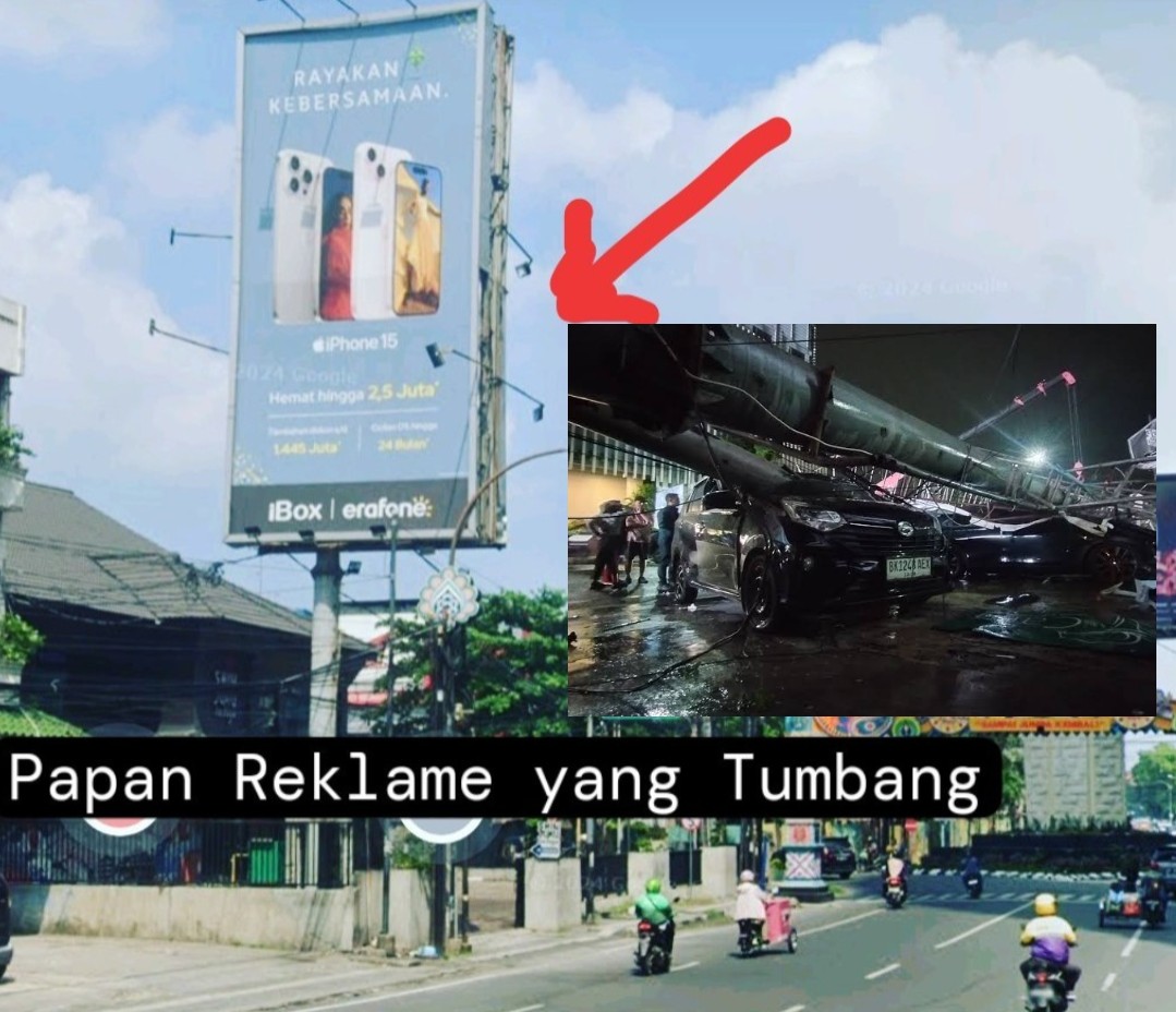 APH Di Minta Periksa PT Sumo Di Duga Lalai Tak Lakukan Uji  Berkala Terhadap Papan Reklame Yang Tumbang Di Jalan H.Zainul Arifin Depan Cambridge Kota Medan
