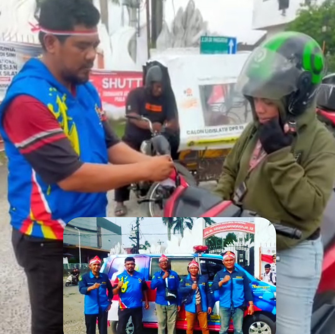 Karang Taruna Kecamatan Medan Kota Bagikan Ribuan Bendera Merah Putih 