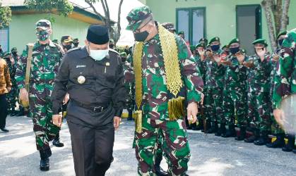 Kungker Pangdam I/BB Disambut Dandim 0313/KPR dan Jajaran Forkopimda Kampar