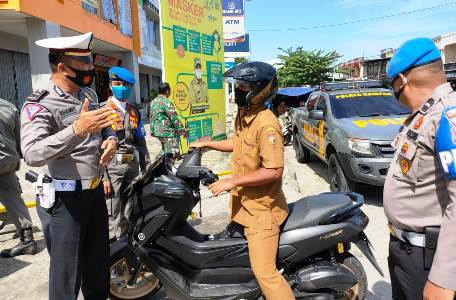 Wakapolres Kampar Pimpin Operasi Yustisi Pendisiplinan Protokol Kesehatan