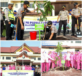Kapolres Bengkalis Perintahkan Seluruh Kantor Polsek dan Pos Tanam Pohon