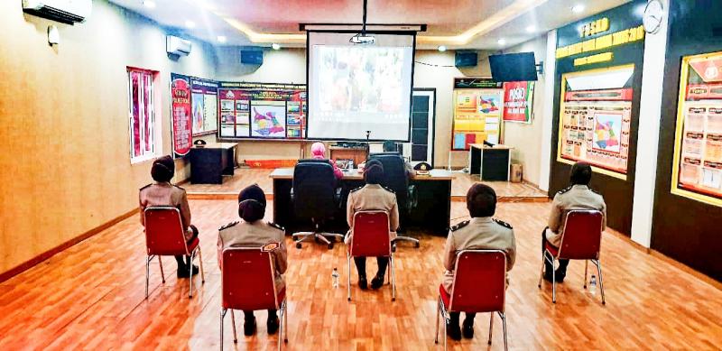 Polres Rohil Gelar Upacara Virtual dan Syukuran Di Hari Ulang Tahun Polwan Ke- 72