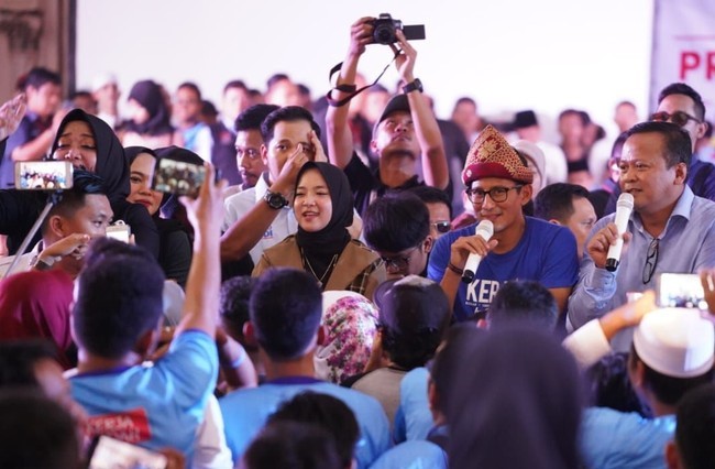 Di Palembang Sandi Ajak Pendukung ke TPS