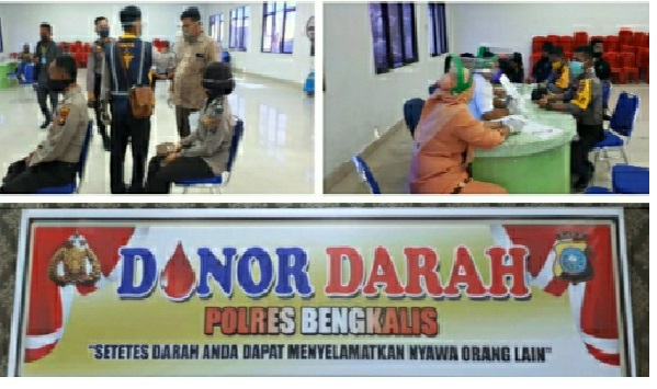 Situasi Covid-19, Kapolres Bengkalis dan Tim Berikan Bantuan Pada Warga