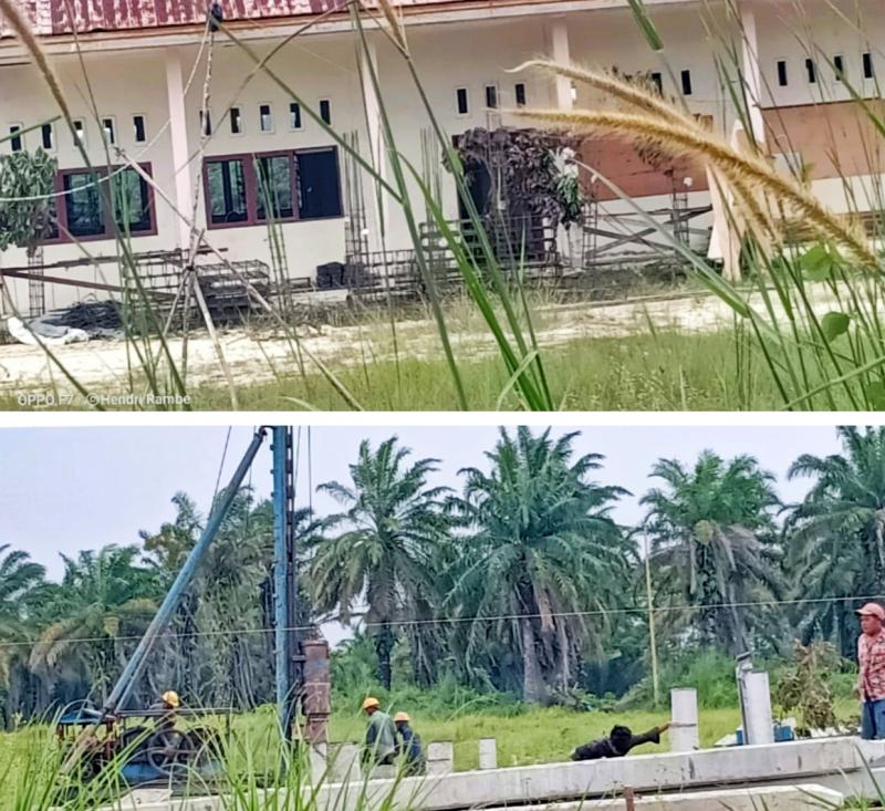 Bangun Puskesmas DiBanjar XII ! Kontraktor Gunakan Fasilitas Gedung SMK Untuk Penyimpanan Bahan Material