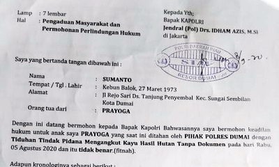 Polres Dumai DiKadukan Tersangka ke Kapolri