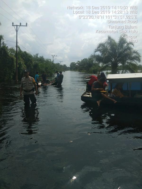 Curah Hujan Masih Tinggi, Sejumlah Daerah di Kecamatan Siak Hulu Masih Terendam Banjir
