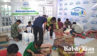 150 Paket Bahan Pokok Siap Diantar ke Sungai Beringin, Inhil