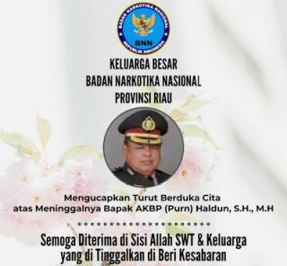 Innalillahi wainna ilaihi rajiun, Pejuang Pemberantas Narkoba di Riau Wafat