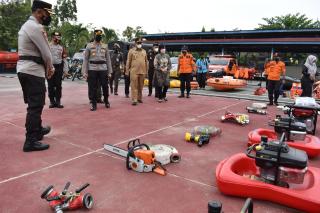 Intensitas Hujan Meninggi, Polres Inhu Apel Siaga Bencana Alam