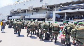 9 Bulan Berjaga Diwilayah Perbatasan RI-Papua Nugin, 900 Personel TNI Kembali ke Satuan