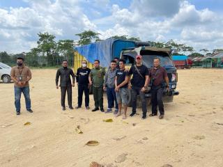 Lagi, Polres Inhu dan Polhut Amankan 1 Truk Kayu Ilegal Dari TNBT