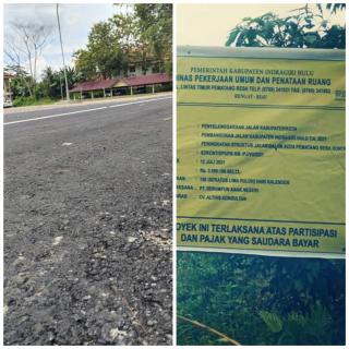 Aspalnya Kasar, DPU Inhu Suruh Perbaiki, PT SAN Membenarkan