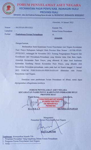 Mendakak, Forum Angkutan Perusahaan Airmolek Inhu Dibekukan