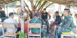 Satgas Pamtas Yonif 126/KC Gelar Pertemuan Dengan Apkam Dan Aparat Pemerintah